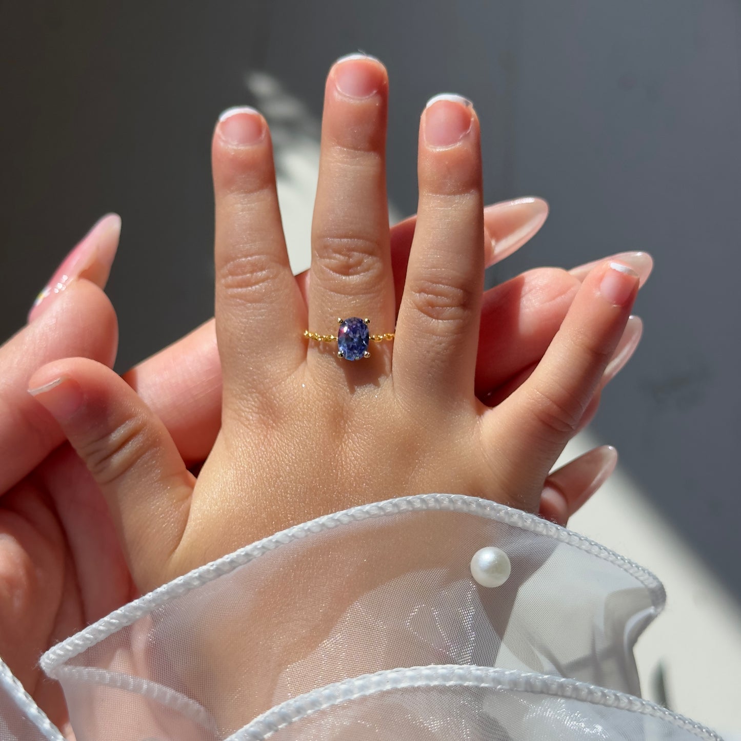 Tanzanite Gold Self-Love Chain Ring
