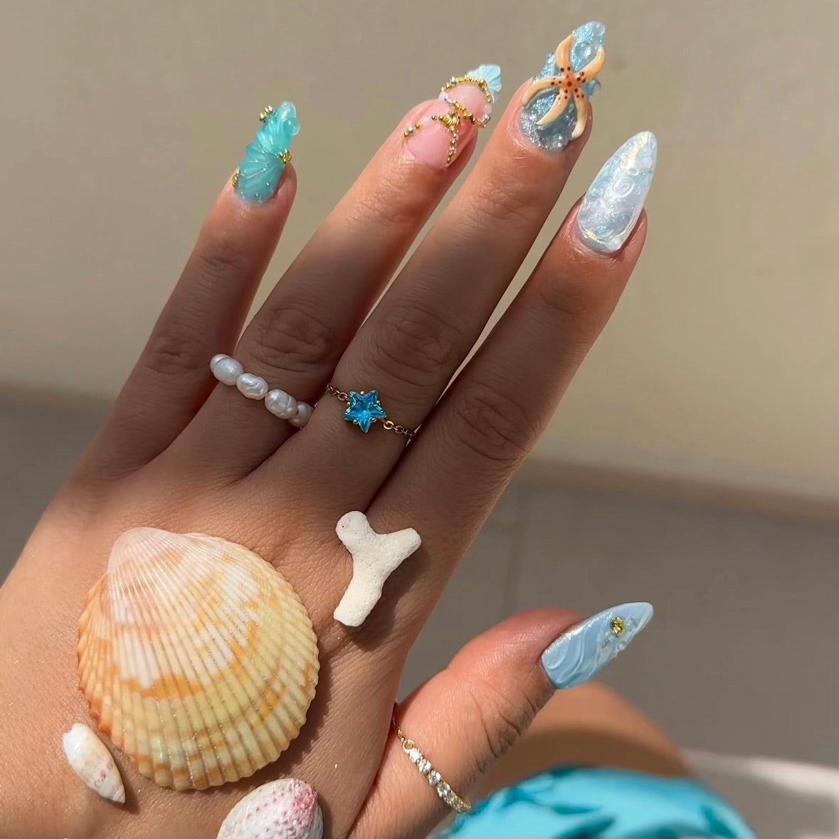 Star Chain Rings- Gold