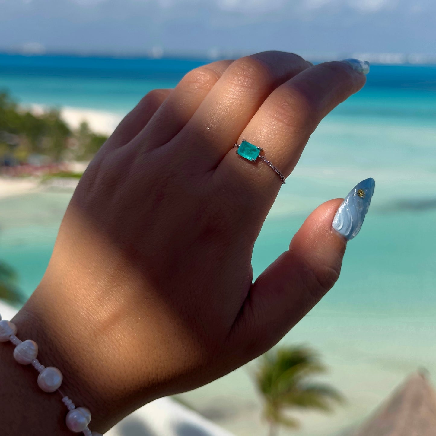 Tourmaline Self-Love Chain Ring