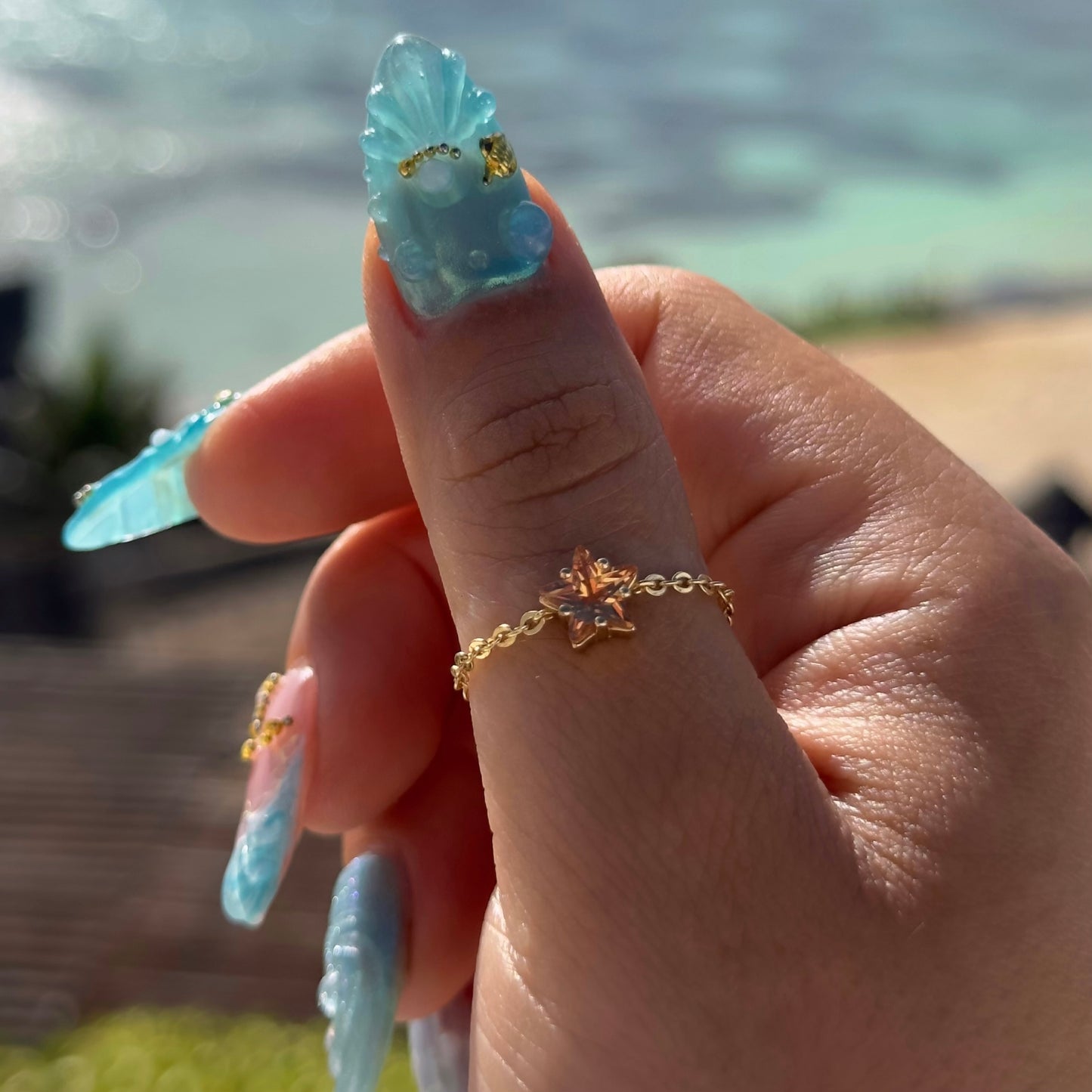 Star Chain Rings- Gold