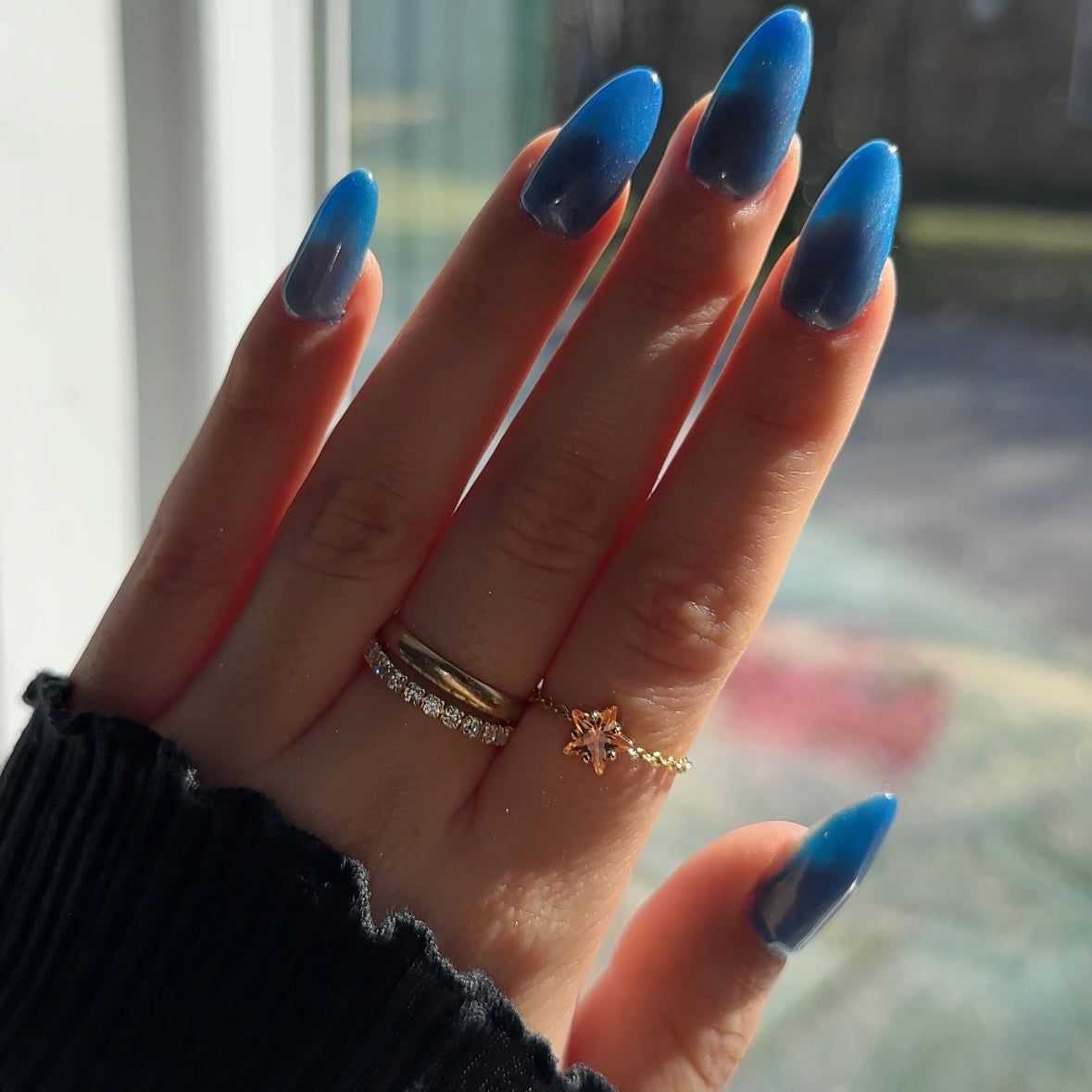North Star Chain Ring- Citrine Gold