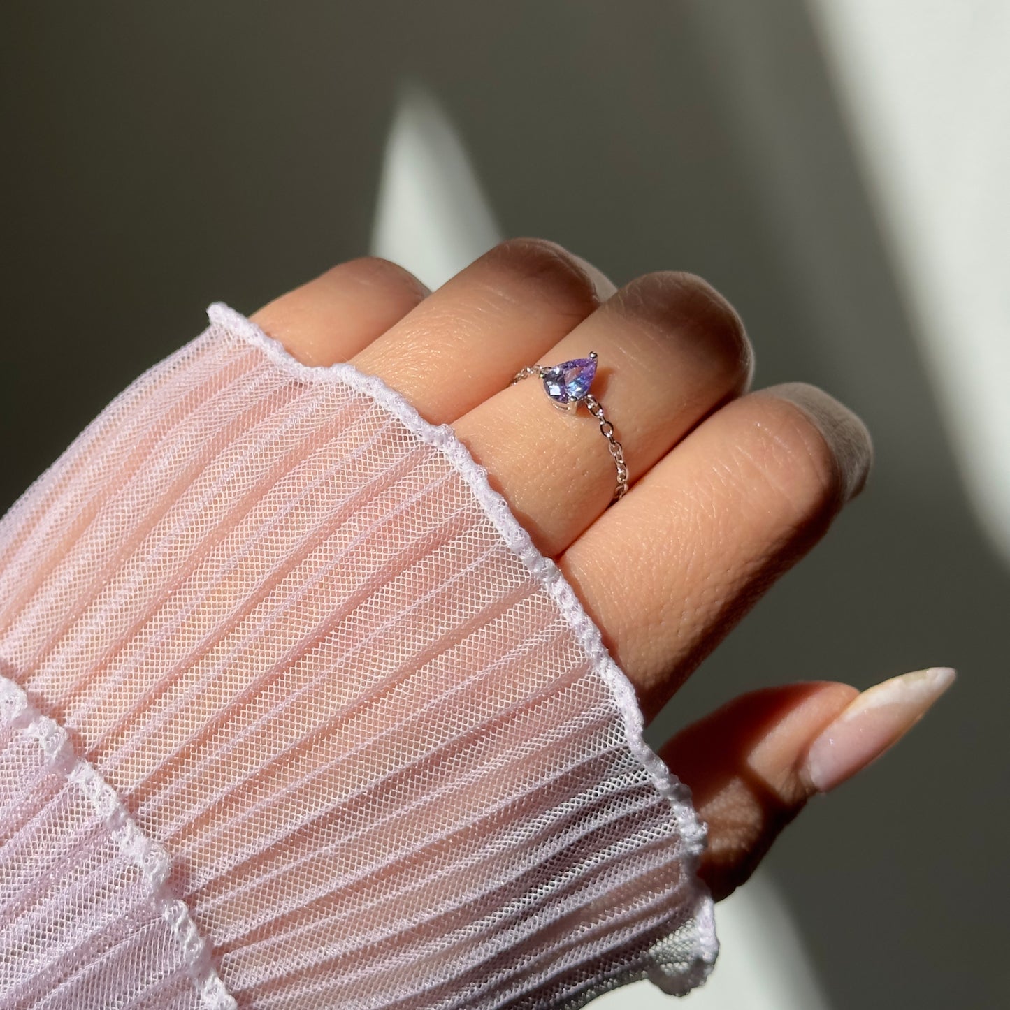 (PRE-ORDER) Dusty Lavender Self-Love Chain Ring- Dainty