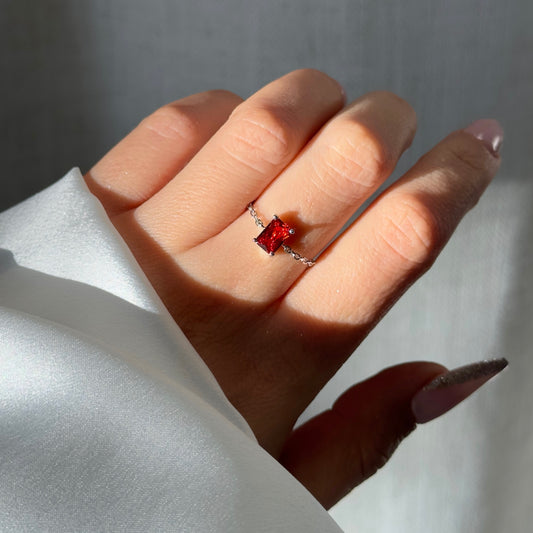 Light Garnet Self-Love Chain Ring