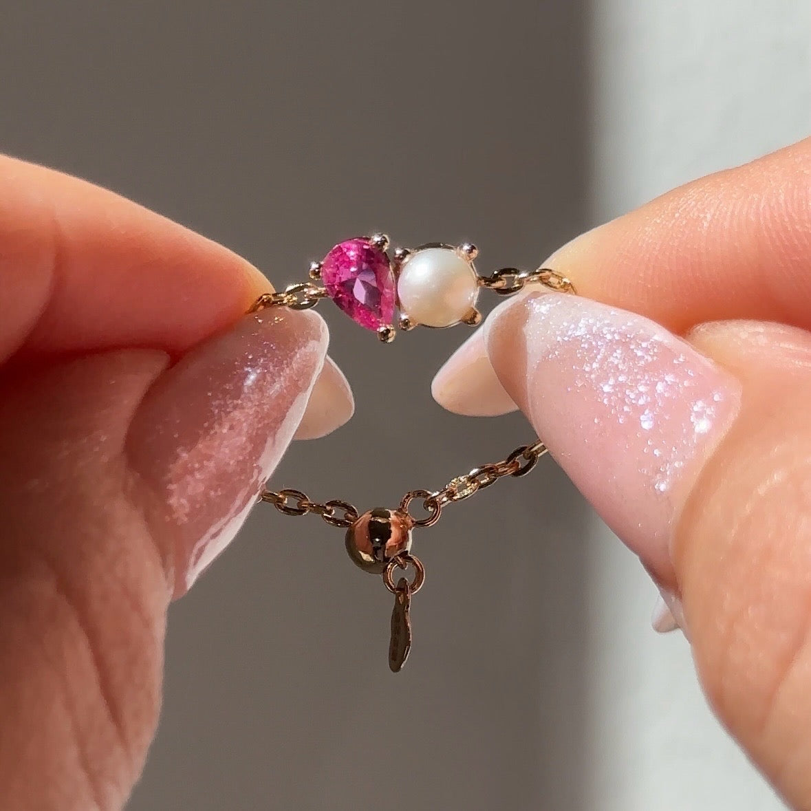 You + Me Pearl Chain Ring