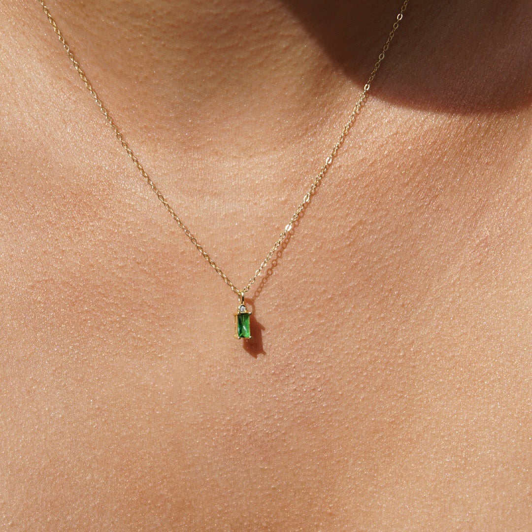 The Everyday Dainty Emerald Green Necklace