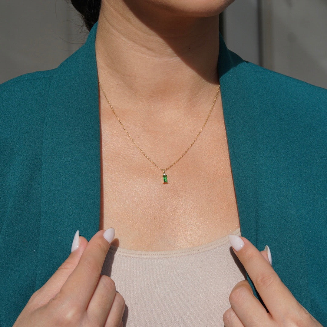The Everyday Dainty Emerald Green Necklace