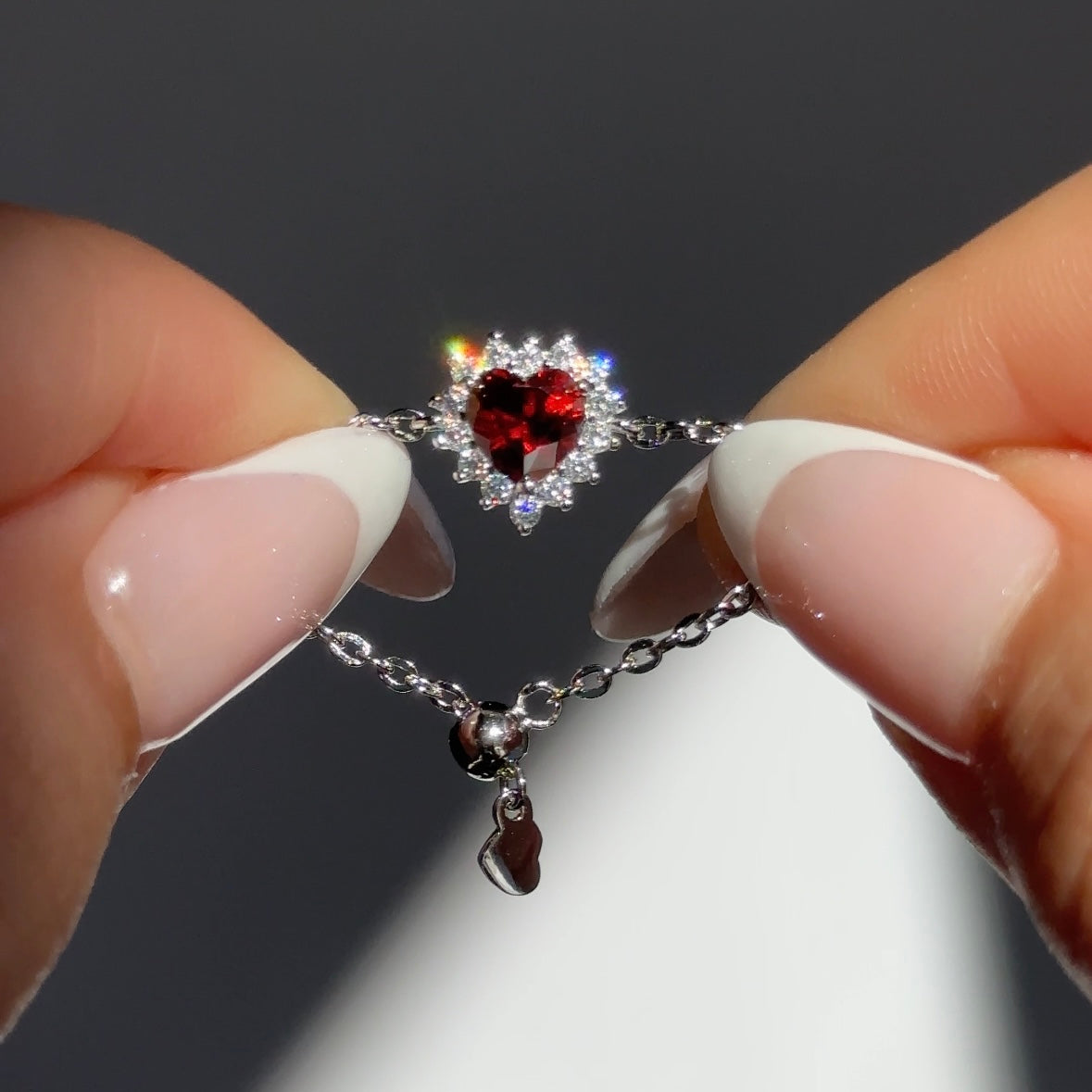 LIMITED EDITION Queen of Hearts Chain Ring- Red