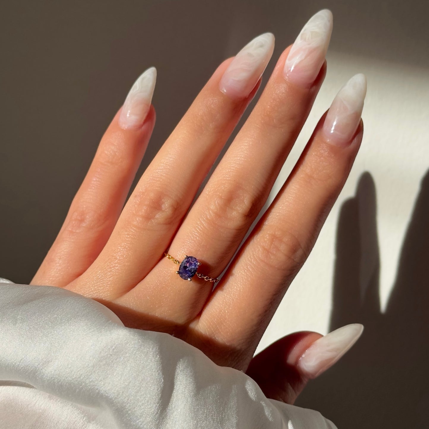 NEW! Tanzanite Gold Self-Love Chain Ring