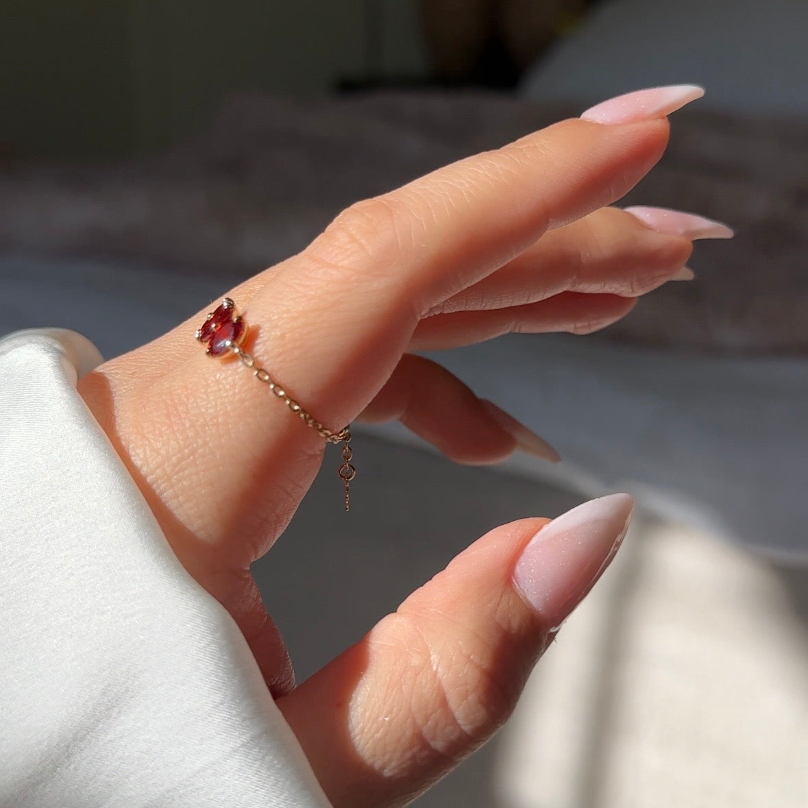 NEW! Fire Rose Chain Ring