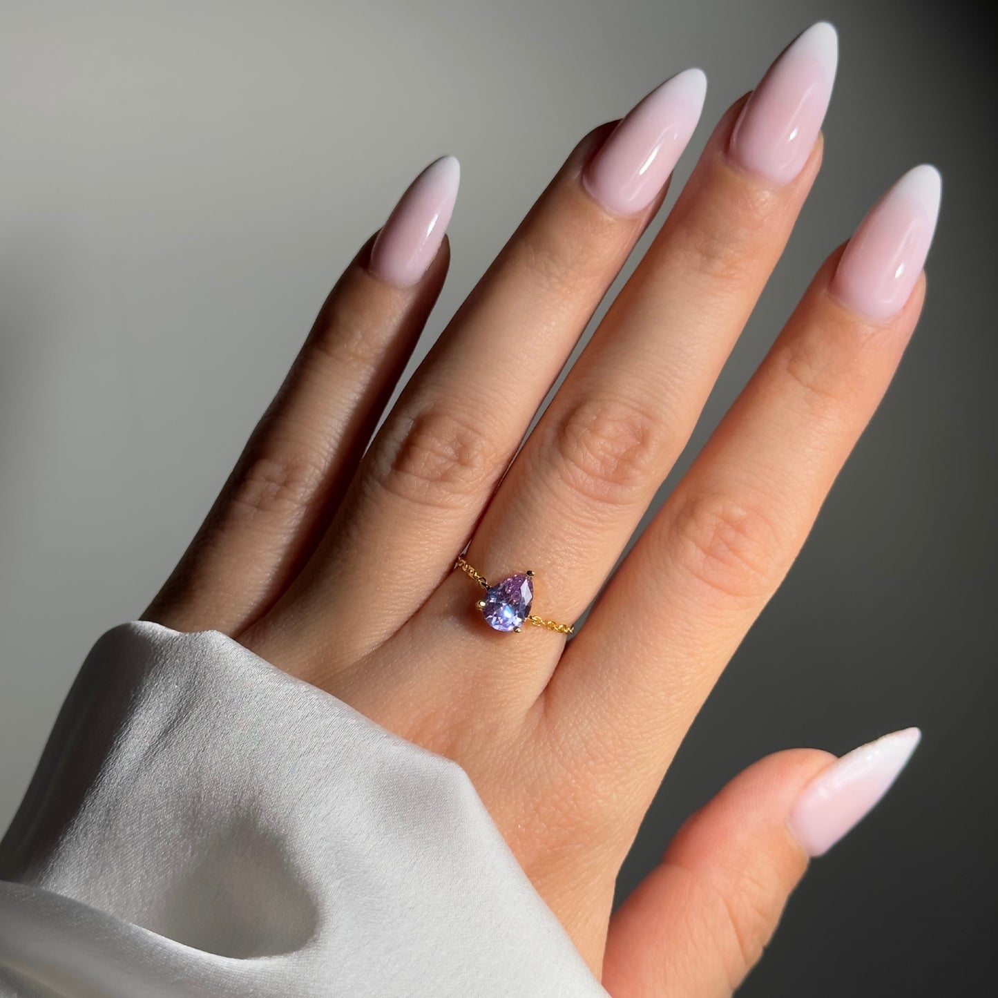 Light Amethyst Self-Love Chain Ring