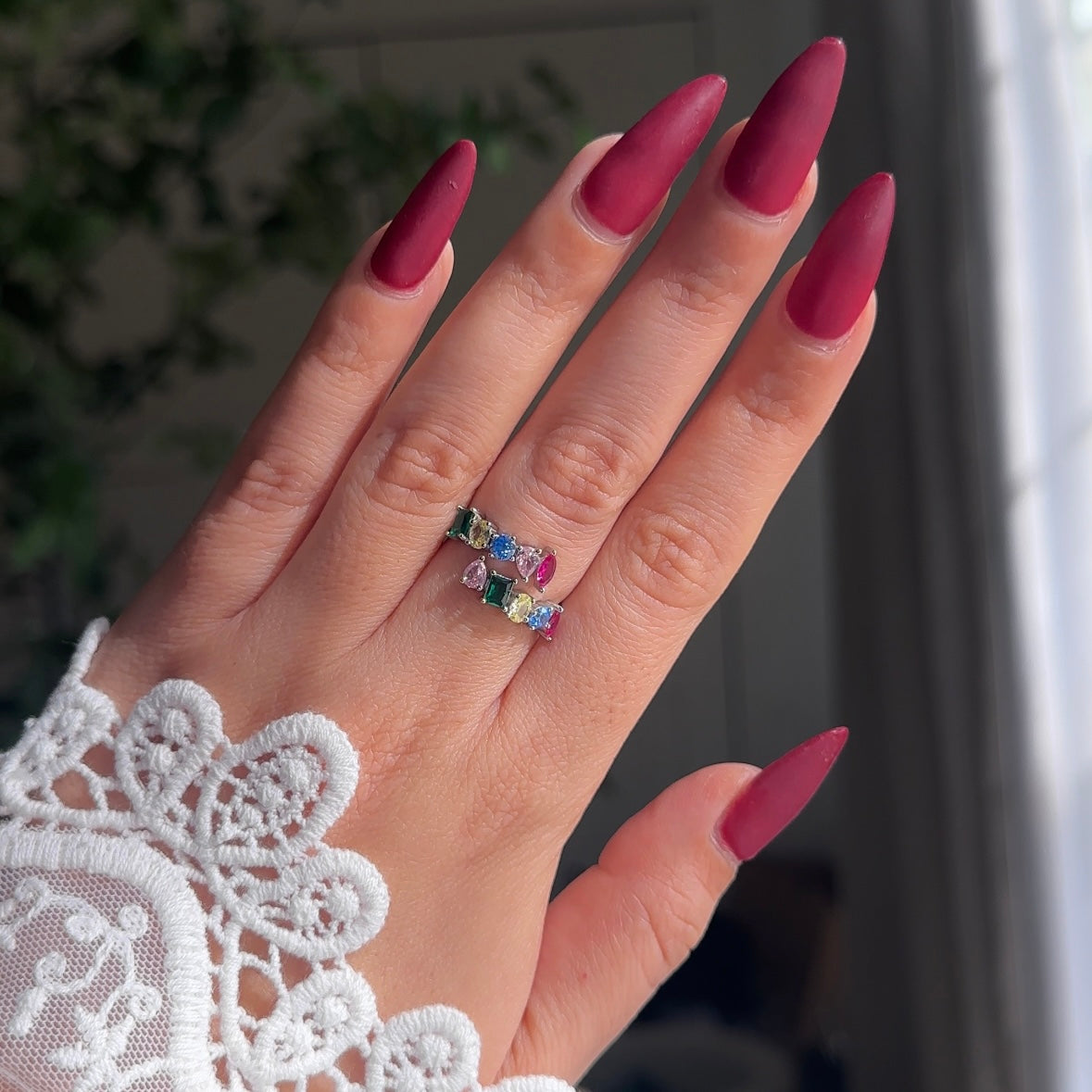 Rainbow Baby Ring- Open Front Adjustable Ring