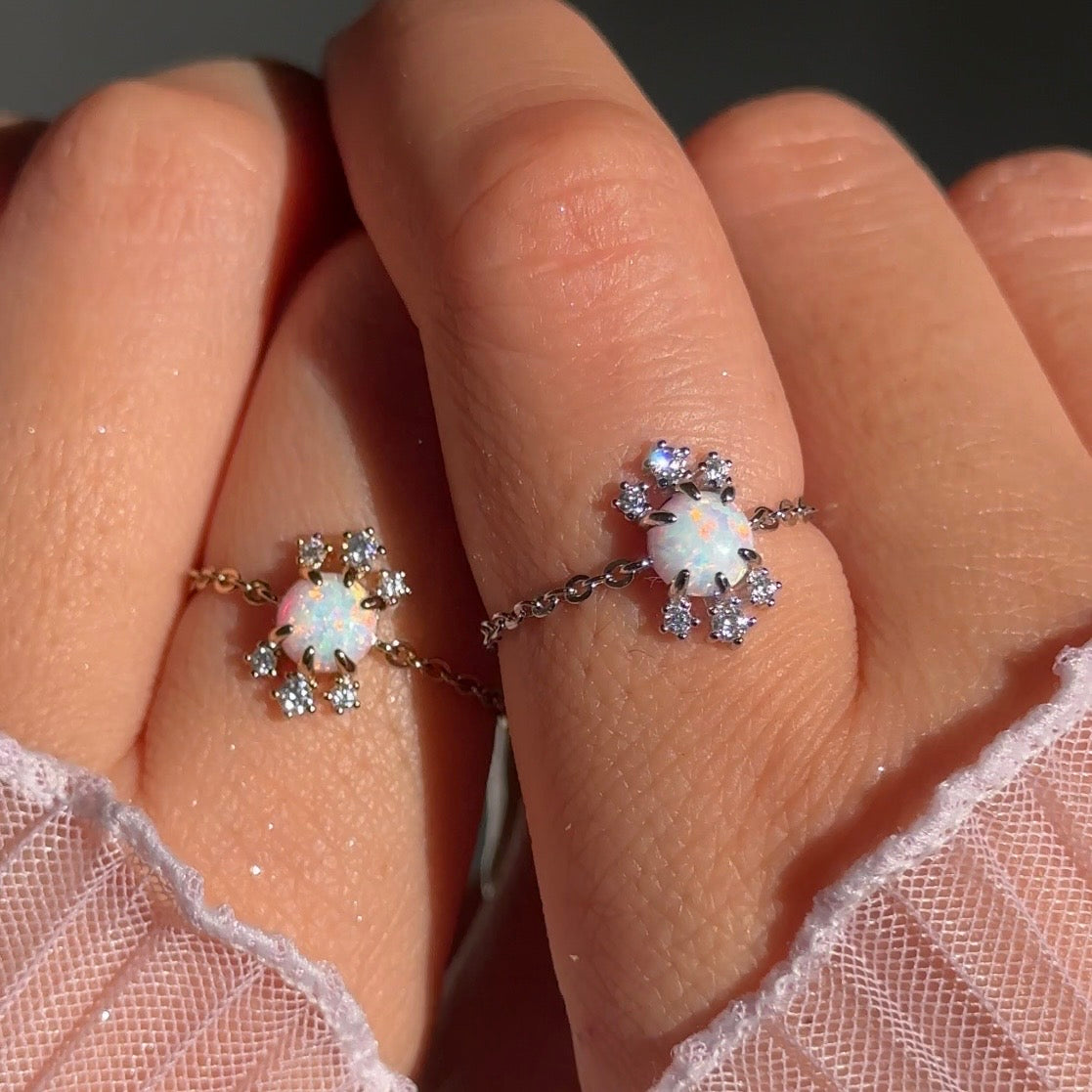 NEW! Stardust Opal Chain Ring