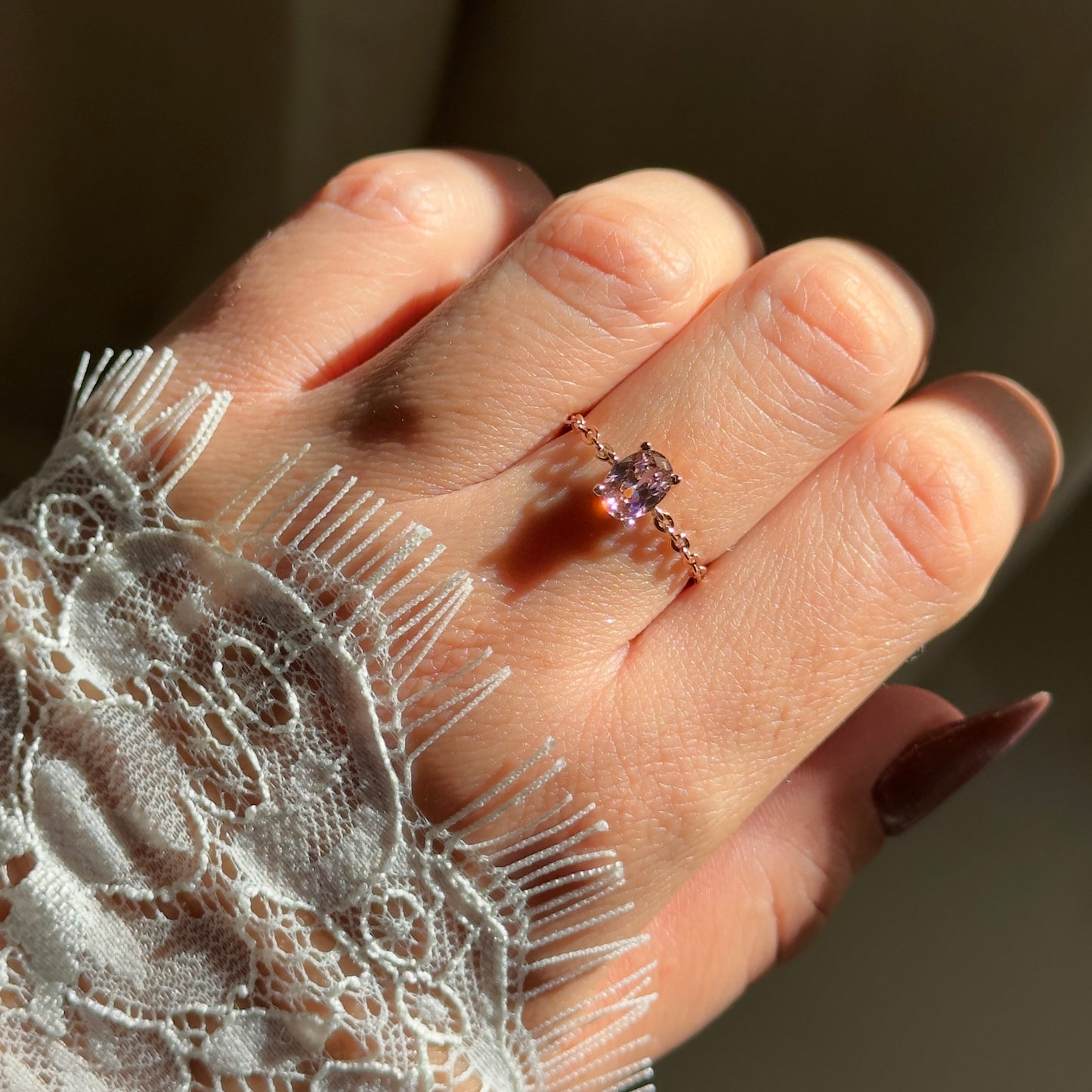 Dusty Pink Self-Love Chain Ring