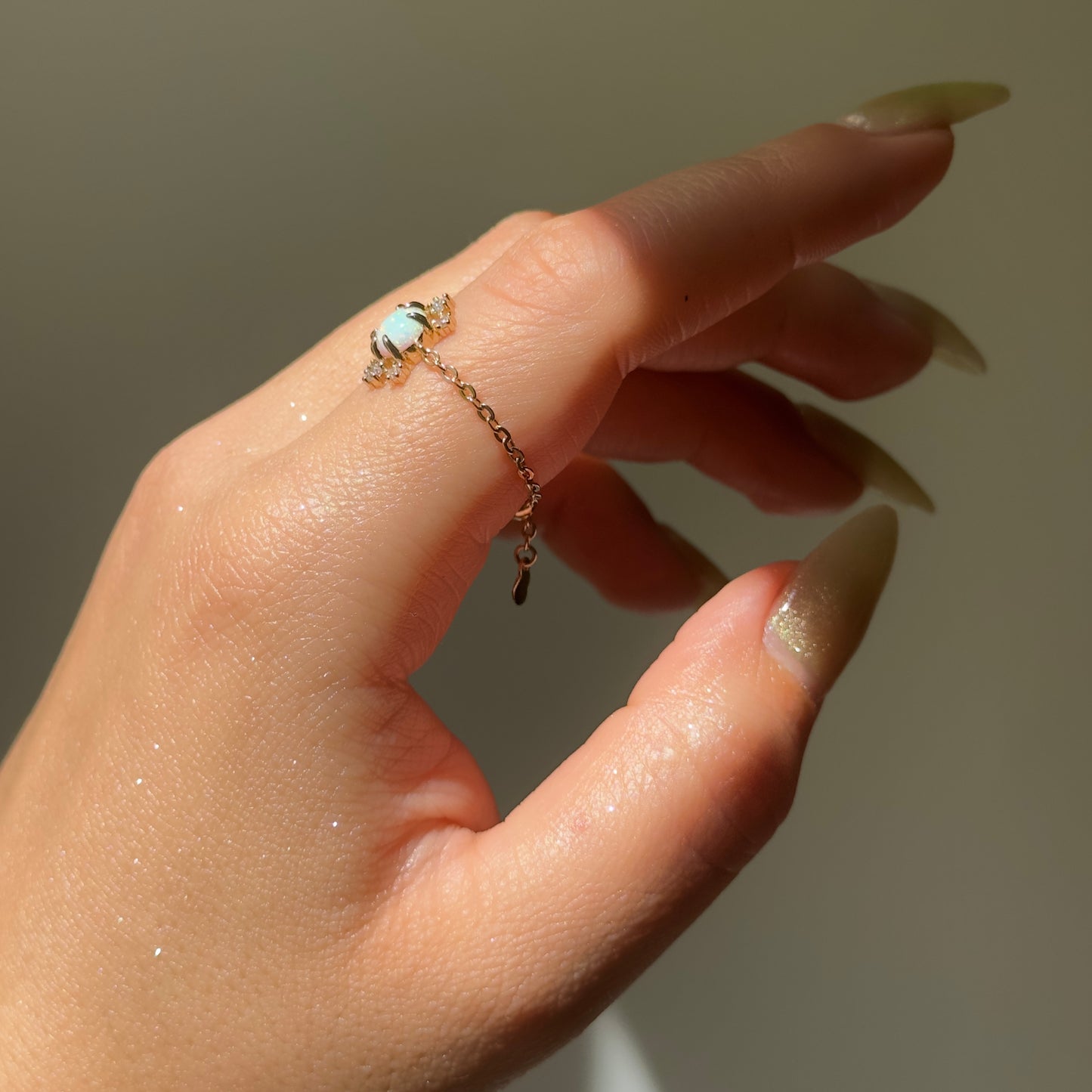 NEW! Stardust Opal Chain Ring