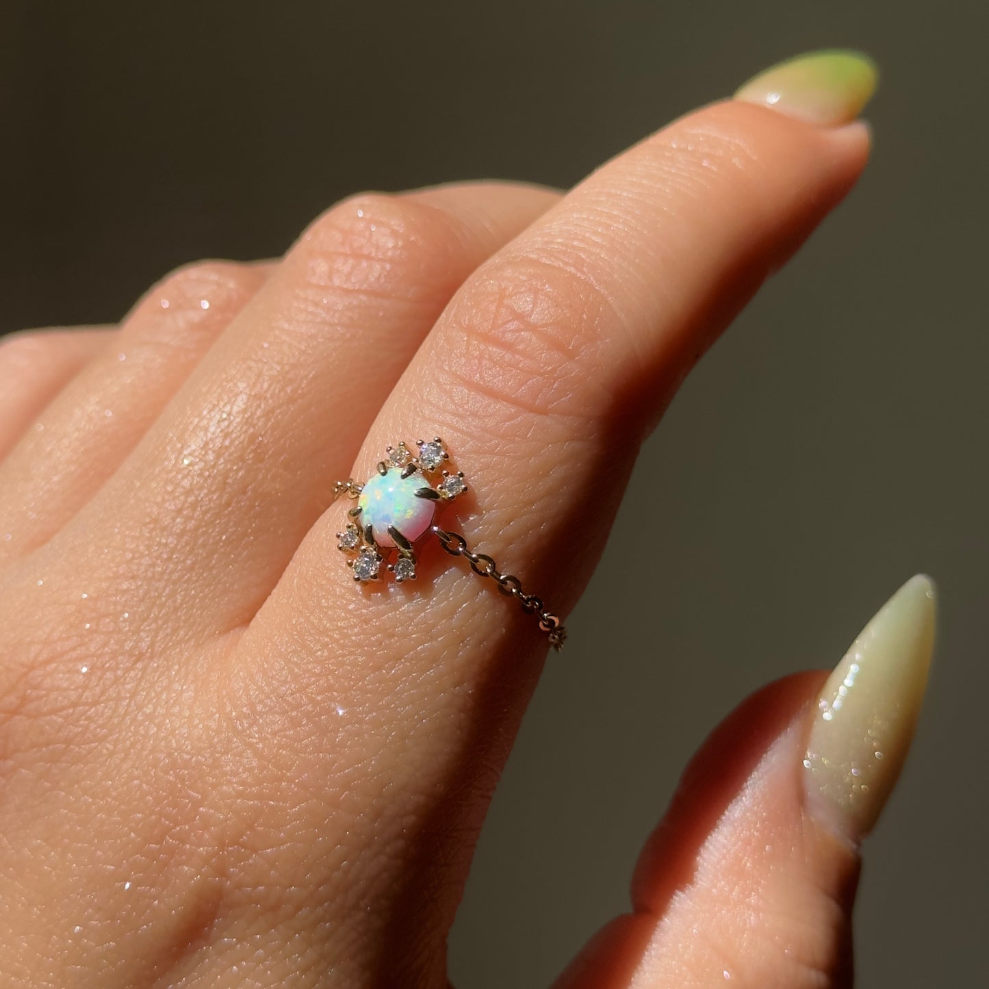 NEW! Stardust Opal Chain Ring