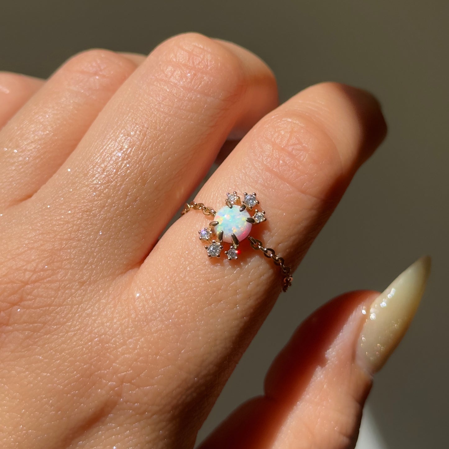 NEW! Stardust Opal Chain Ring