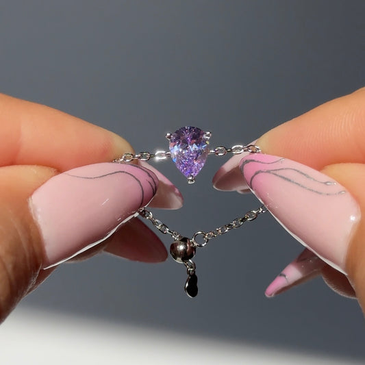 Light Amethyst Self-Love Chain Ring