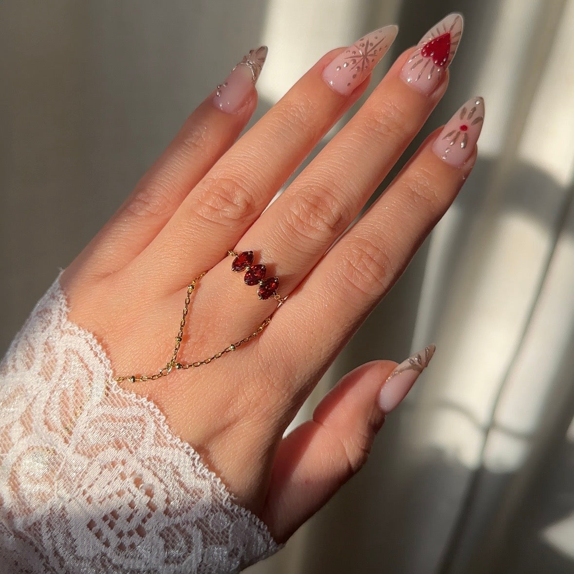 NEW! Fire Rose Chain Ring