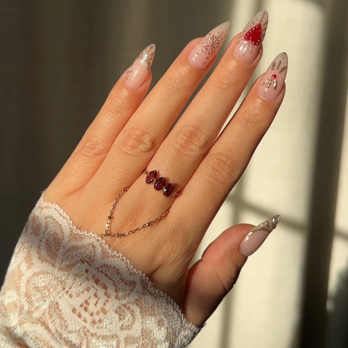NEW! Fire Rose Chain Ring