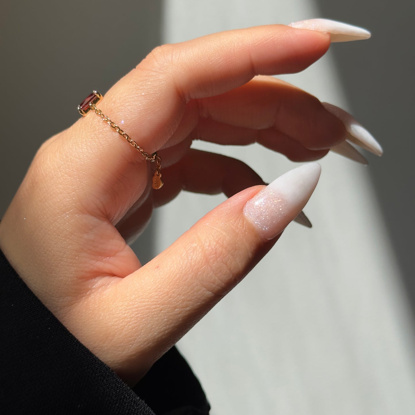 Red Garnet Self-Love Chain Ring