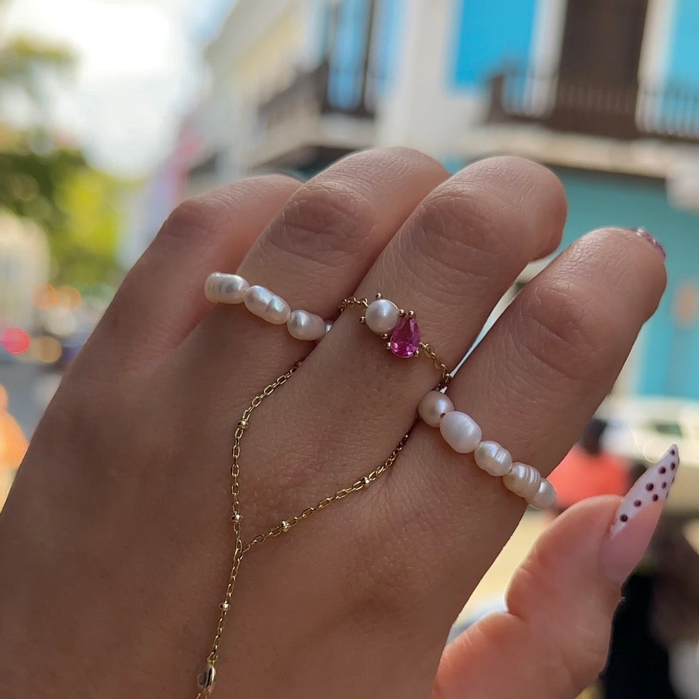 Mermaid Pearl Chain Ring