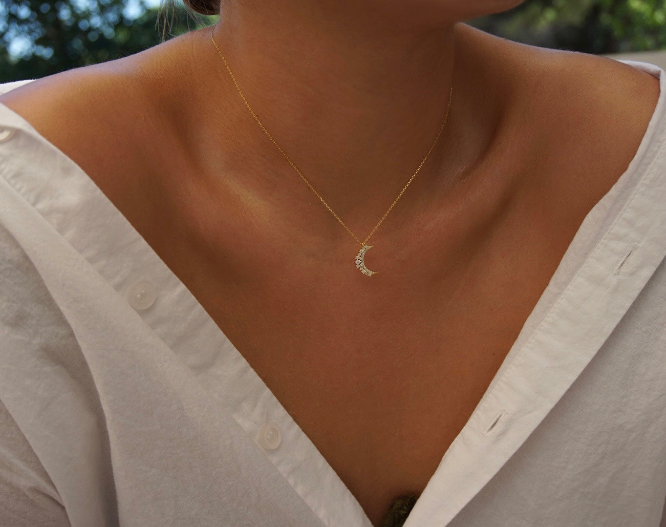 The Everyday Clear Water Diamond Necklace- 14K White Gold Over