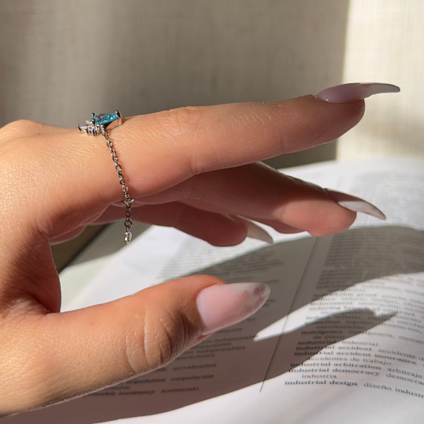 Aquamarine Self-Love Chain Ring