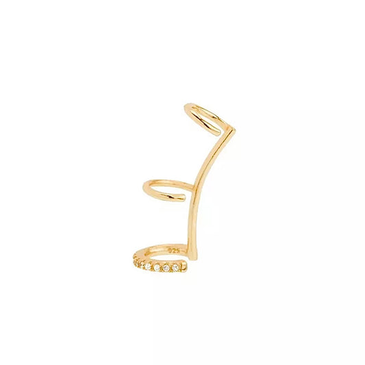 ¡NUEVO! Ear cuff triple: oro de 14 quilates sobre plata de ley