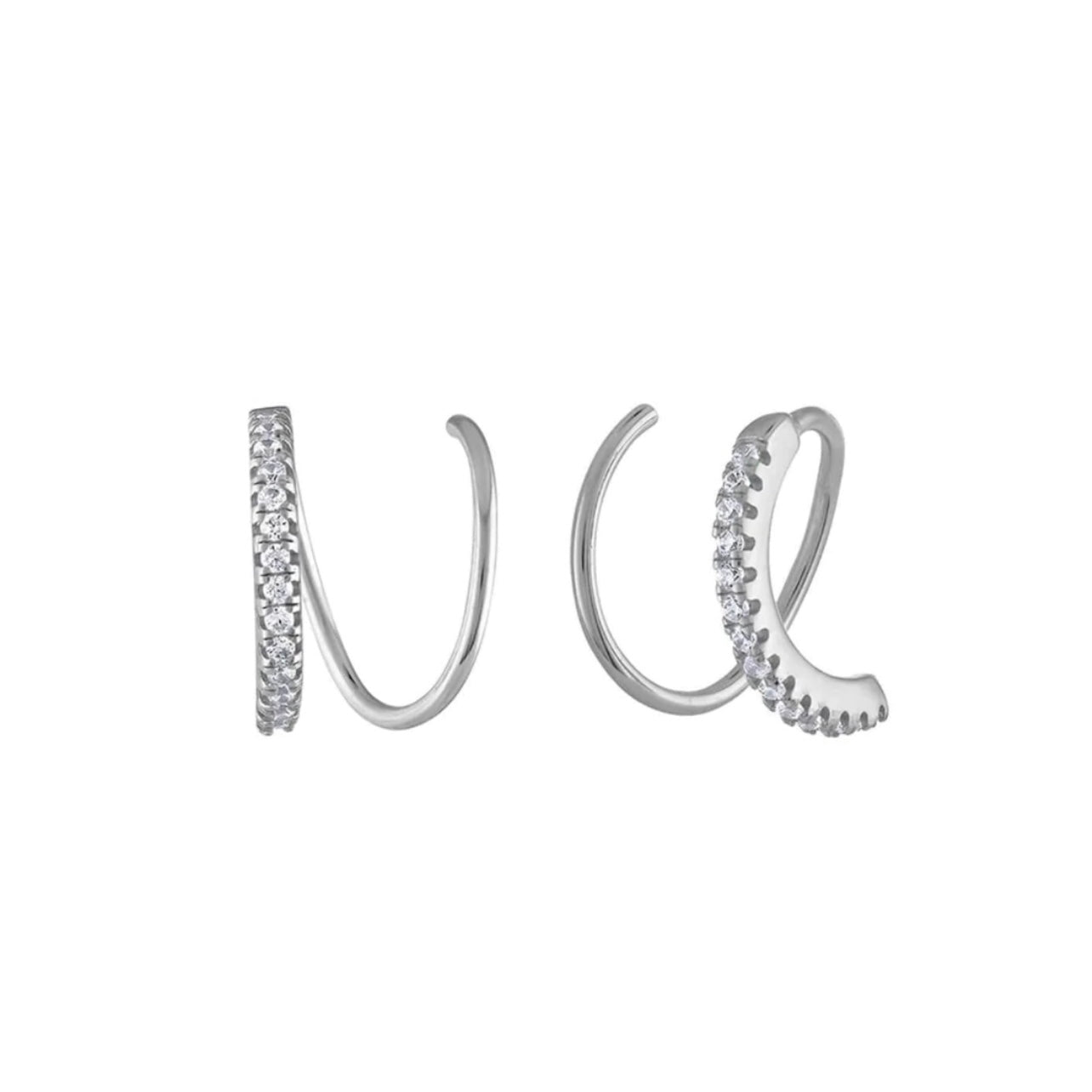 Leaf Goddess Diamond CZ .925 Sterling Silver Small Huggie Hoop Earring –  KesleyBoutique