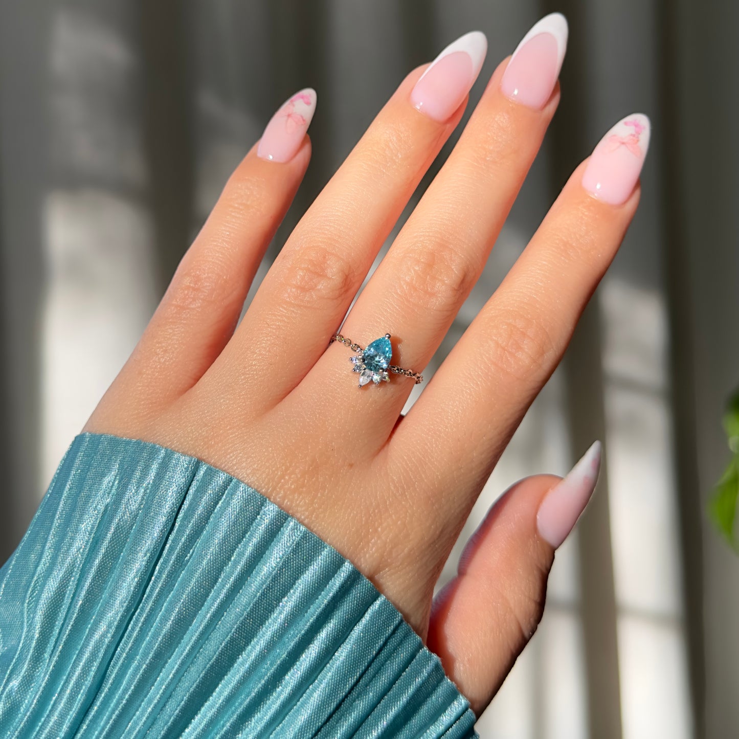 Aquamarine Self-Love Chain Ring